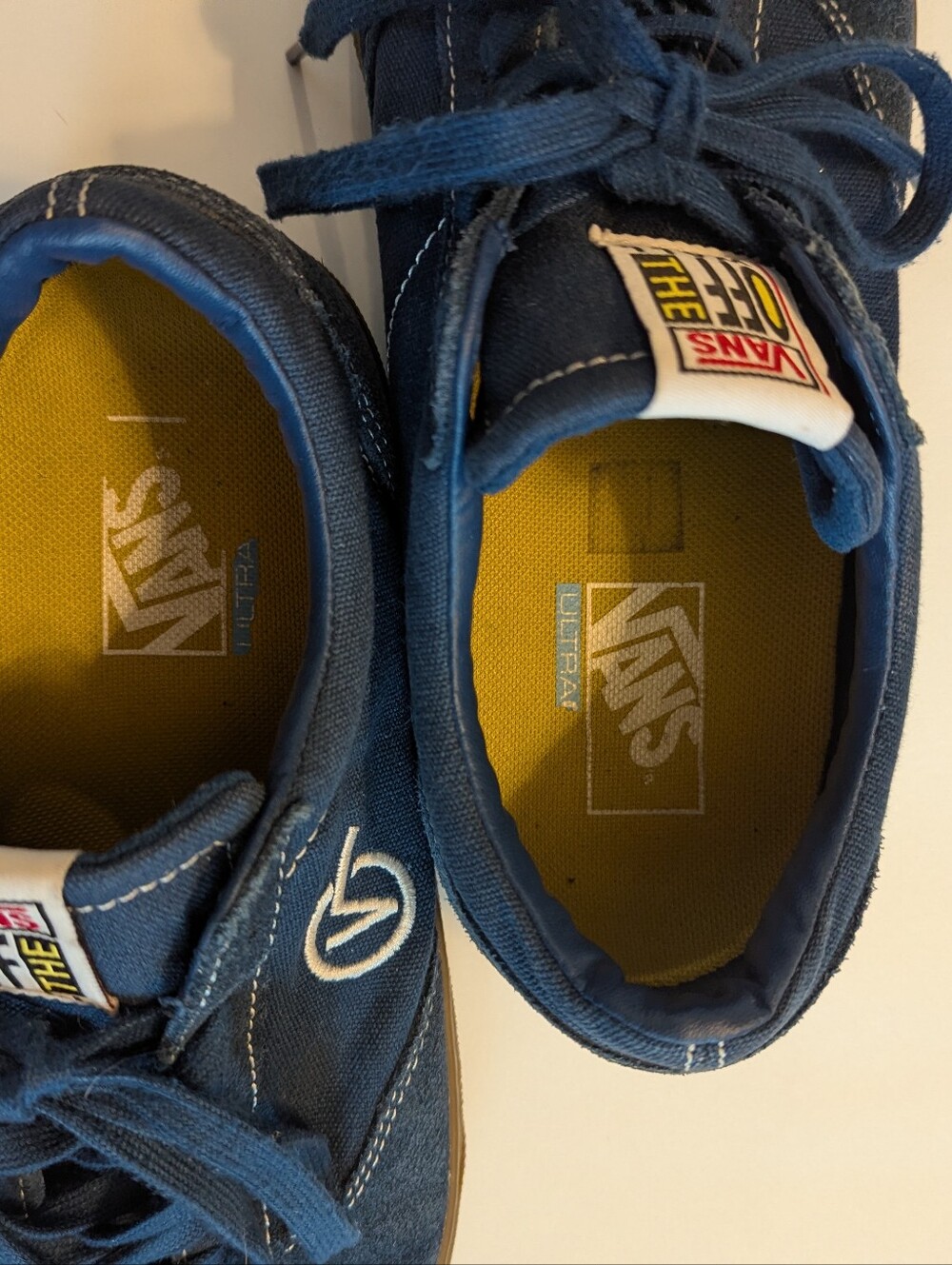 Vans Off The Wall Navy Blue Suede & Canvas Low Top Sneakers Size 12 - Picture 6 of 7